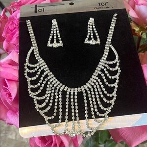 Tolani Silver Necklace and Earring Set
